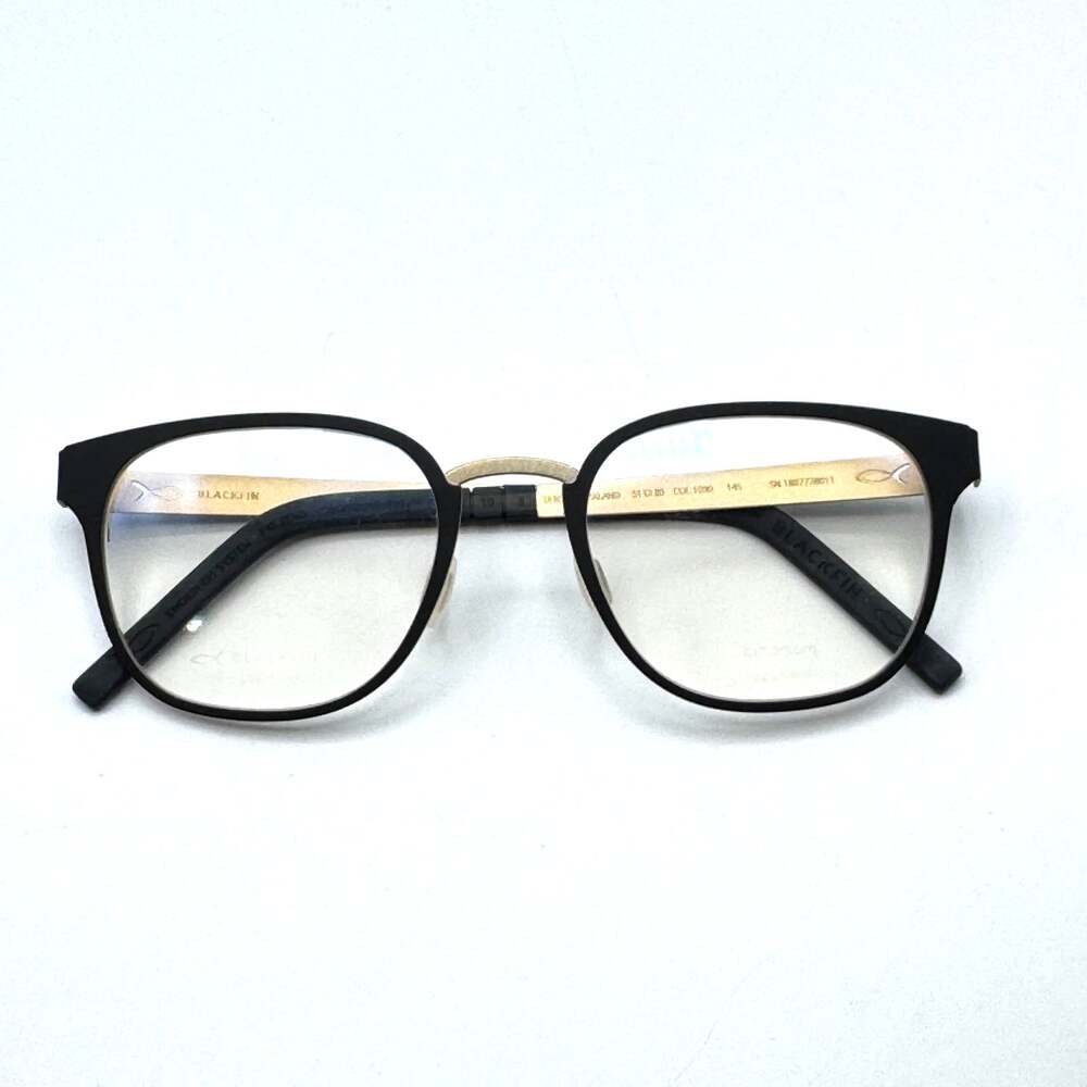Blackfin Eyeglasses Frames Oakland BF855 Col. 1030 Black Gold 51-20-145 New